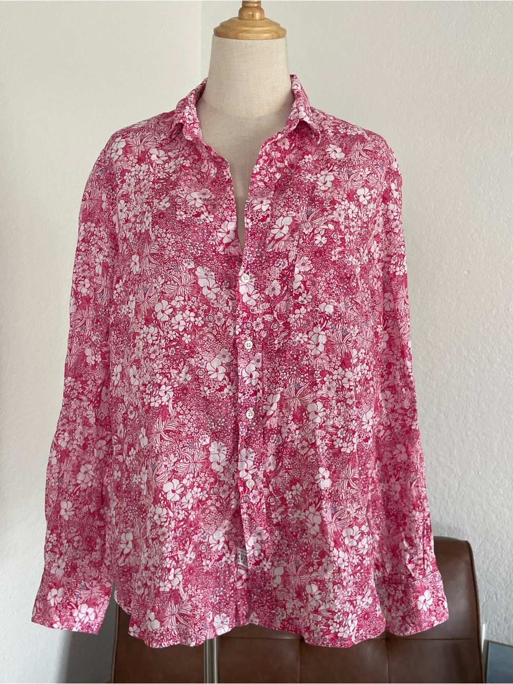 Frank & Eileen Floral Linen Italian Button Down